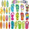 60 Pieces Flip Flop Accents Surfboards Accents Summer Bulletin Board Wall Decor with Glue Point Dots Colorful Tropical Beach Hawaii Surfboards Flip Flop Cutouts for School Classroom Decoration